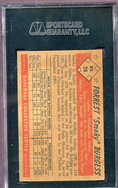 1953 Bowman Color Baseball #028 Smoky Burgess Phillies SGC 5.5 EX+ 418880