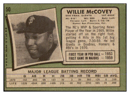 1971 Topps Baseball #050 Willie McCovey Giants EX-MT/NR-MT 429881