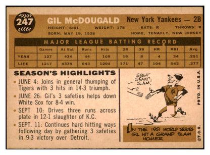 1960 Topps Baseball #247 Gil McDougald Yankees NR-MT 431632