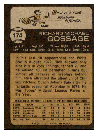 1973 Topps Baseball #174 Goose Gossage White Sox NR-MT 433951