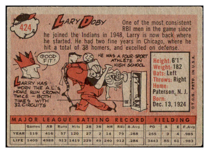 1958 Topps Baseball #424 Larry Doby Indians VG-EX 434476