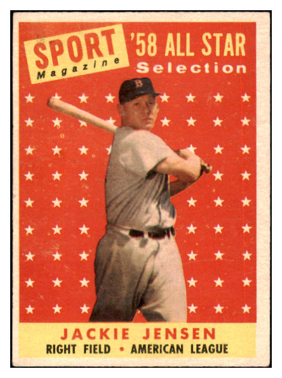1958 Topps Baseball #489 Jackie Jensen A.S. Red Sox VG-EX 434525