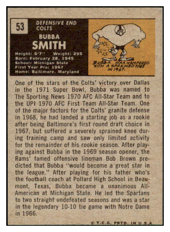 1971 Topps Football #053 Bubba Smith Colts EX-MT 435567