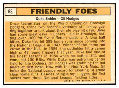 1963 Topps Baseball #068 Duke Snider Gil Hodges NR-MT 439084