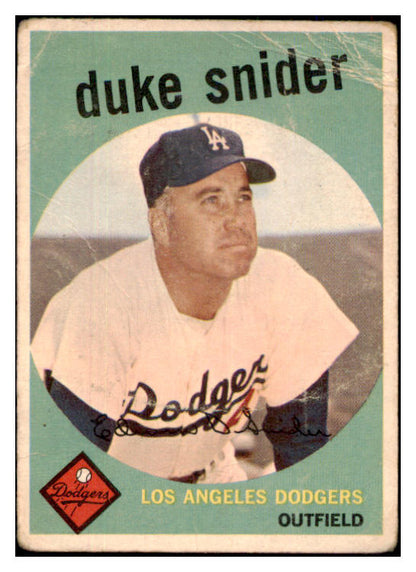 1959 Topps Baseball #020 Duke Snider Dodgers Fair 439190