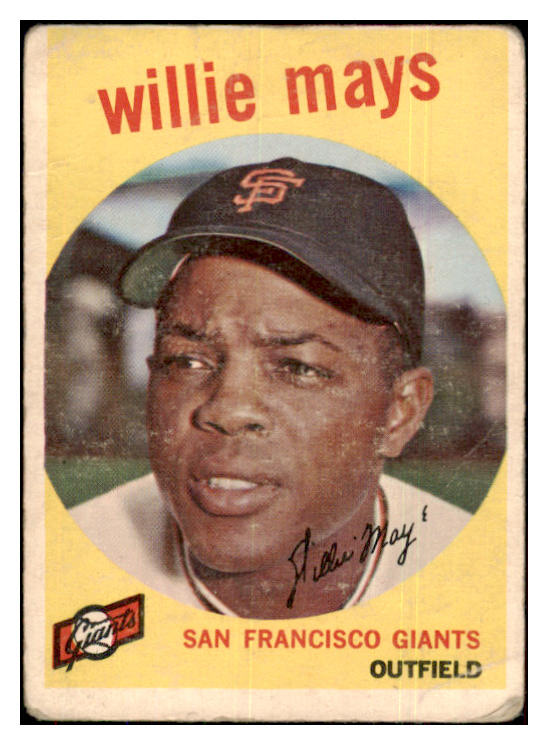 1959 Topps Baseball #050 Willie Mays Giants Good 439210
