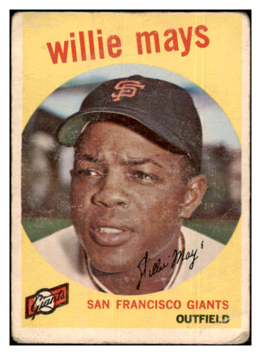 1959 Topps Baseball #050 Willie Mays Giants Good 439210