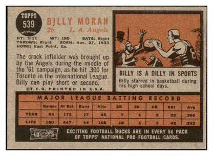 1962 Topps Baseball #539 Billy Moran Angels NR-MT 439492