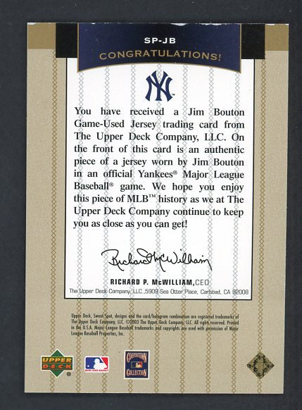 2003 UD Sweet Spot SP-JB Jim Bouton Yankees 440998