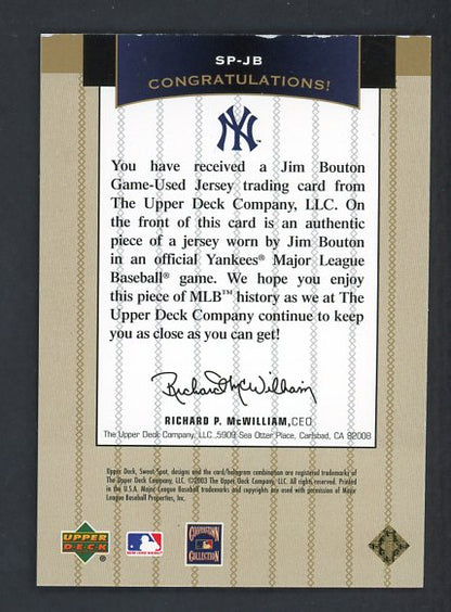 2003 UD Sweet Spot SP-JB Jim Bouton Yankees 440998