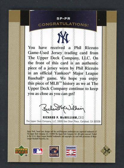2002 UD Sweet Spot SP-PR Phil Rizzuto Yankees 441044