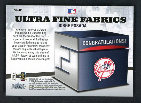 2006 Fleer Ultra FM-JP Jorge Posada Yankees 441091