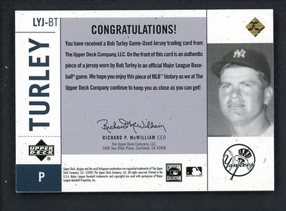 2001 UD Legends LYJ-BT Bob Turley Yankees 441103