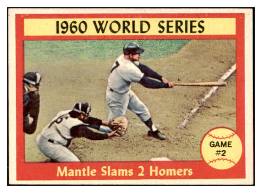 1961 Topps Baseball #307 World Series Game 2 Mickey Mantle EX-MT 441512 Kit Young Cards