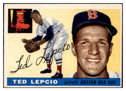 1955 Topps Baseball #128 Ted Lepcio Red Sox EX-MT 444593