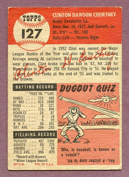 1953 Topps Baseball #127 Clint Courtney Browns EX 448488