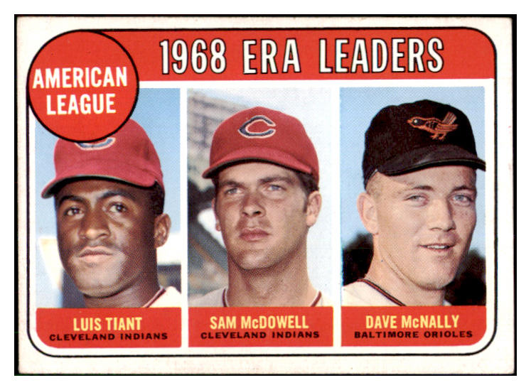1969 Topps Baseball #007 A.L. ERA Leaders Luis Tiant EX 449138