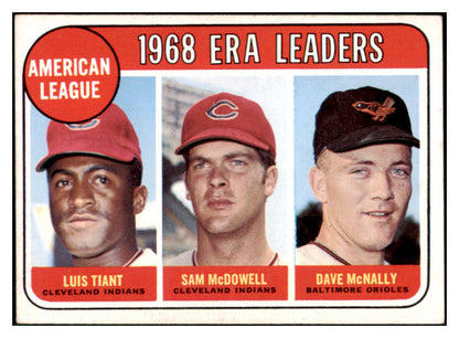 1969 Topps Baseball #007 A.L. ERA Leaders Luis Tiant EX 449138