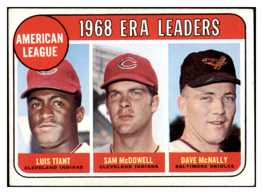 1969 Topps Baseball #007 A.L. ERA Leaders Luis Tiant EX 449138
