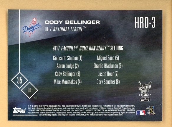 2017 Topps Now #Hrd 3 Cody Bellinger Dodgers NR-MT 450118