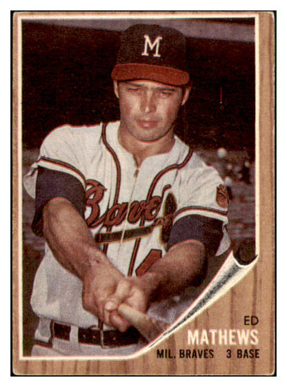 1962 Topps Baseball #030 Eddie Mathews Braves VG-EX 450167