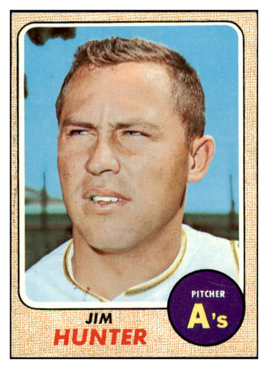 1968 Topps Baseball #385 Catfish Hunter A's EX-MT 450618