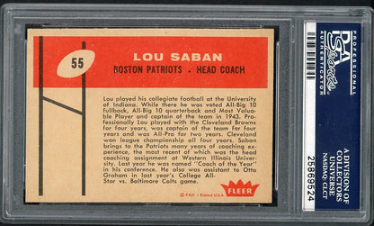 1960 Fleer Football #055 Lou Saban Patriots PSA 9 MINT 451523