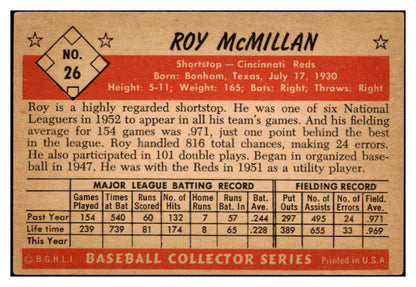 1953 Bowman Color Baseball #026 Roy McMillan Reds EX-MT 451830