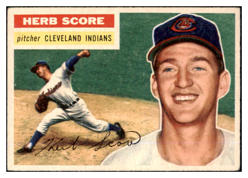 1956 Topps Baseball #140 Herb Score Indians VG-EX Gray 452359