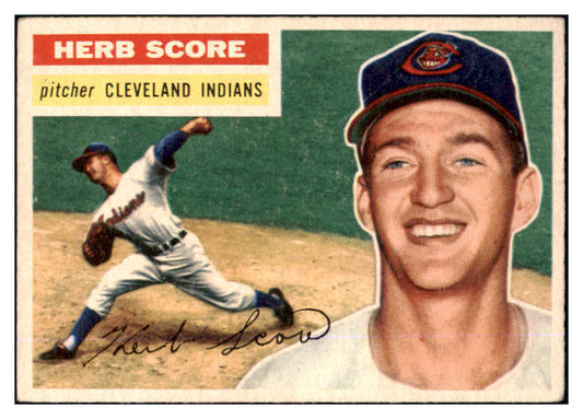 1956 Topps Baseball #140 Herb Score Indians VG-EX Gray 452359