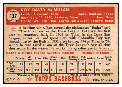 1952 Topps Baseball #137 Roy McMillan Reds GD-VG 453575