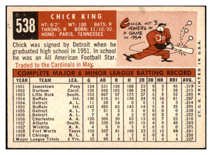 1959 Topps Baseball #538 Chick King Cubs EX+/EX-MT 453748