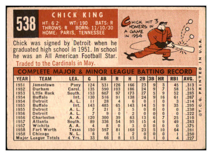1959 Topps Baseball #538 Chick King Cubs VG-EX 453750