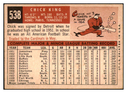1959 Topps Baseball #538 Chick King Cubs VG-EX 454507