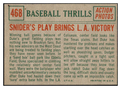 1959 Topps Baseball #468 Duke Snider IA Dodgers NR-MT 455482