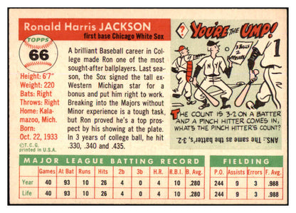 1955 Topps Baseball #066 Ron Jackson White Sox EX-MT 455602