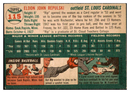 1954 Topps Baseball #115 Rip Repulski Cardinals EX-MT 455944