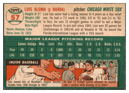 1954 Topps Baseball #057 Luis Aloma White Sox EX-MT 456034