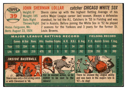 1954 Topps Baseball #039 Sherm Lollar White Sox EX-MT 456066