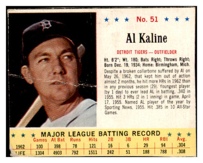 1963 Jello #051 Al Kaline Tigers Good 458039