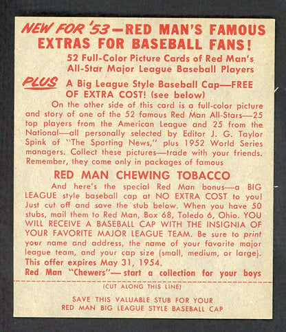 1953 Red Man #008AL George Kell Red Sox EX-MT/NR-MT w/Tab 459973