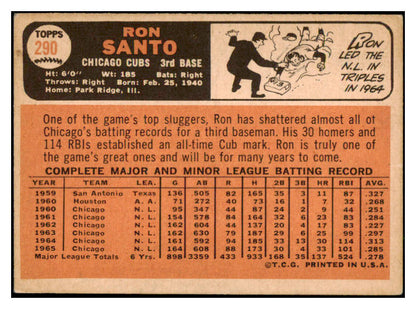 1966 Topps Baseball #290 Ron Santo Cubs VG-EX 460807
