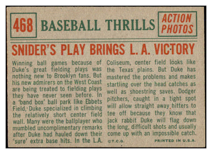 1959 Topps Baseball #468 Duke Snider IA Dodgers NR-MT 461681
